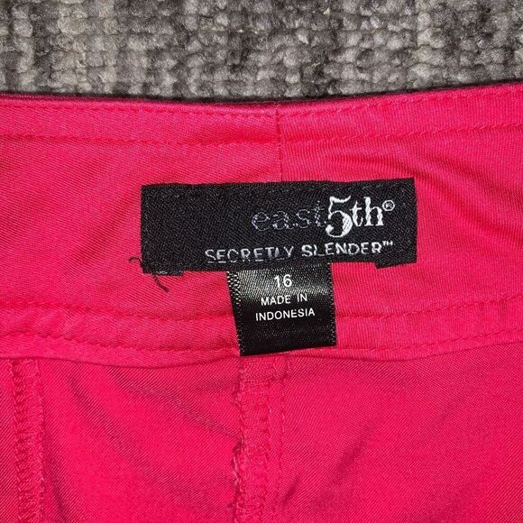 East 5th Women's 16 Secretly Slender Pink Cropped Pull on Pants High Rise - Picture 3 of 8